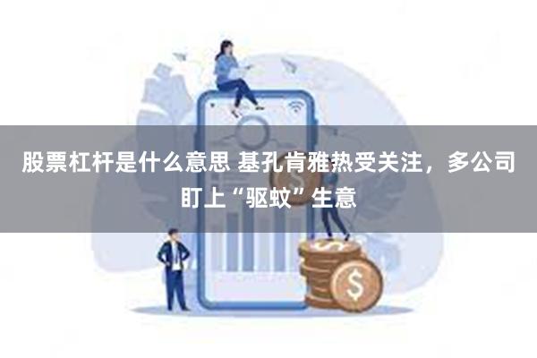 股票杠杆是什么意思 基孔肯雅热受关注，多公司盯上“驱蚊”生意